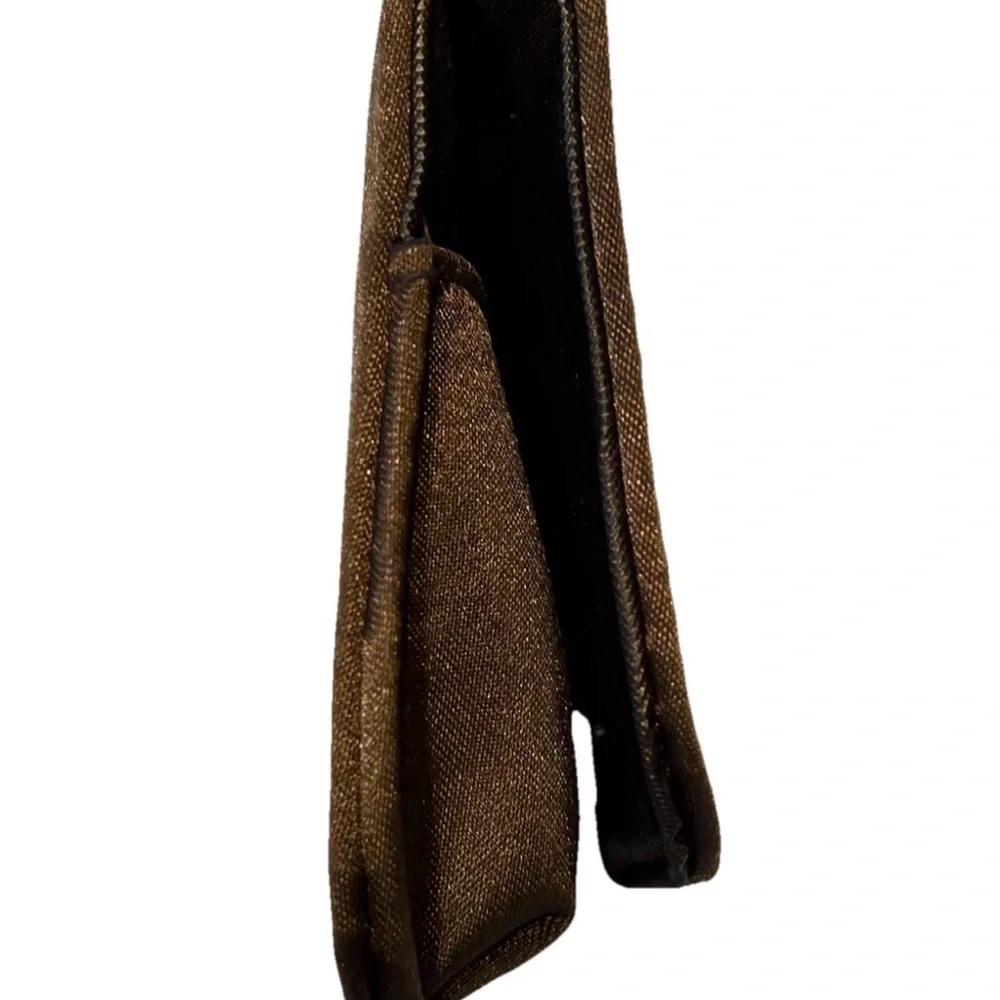 Earbud Case Sleek Shiny Bronze Brown Snap Closure